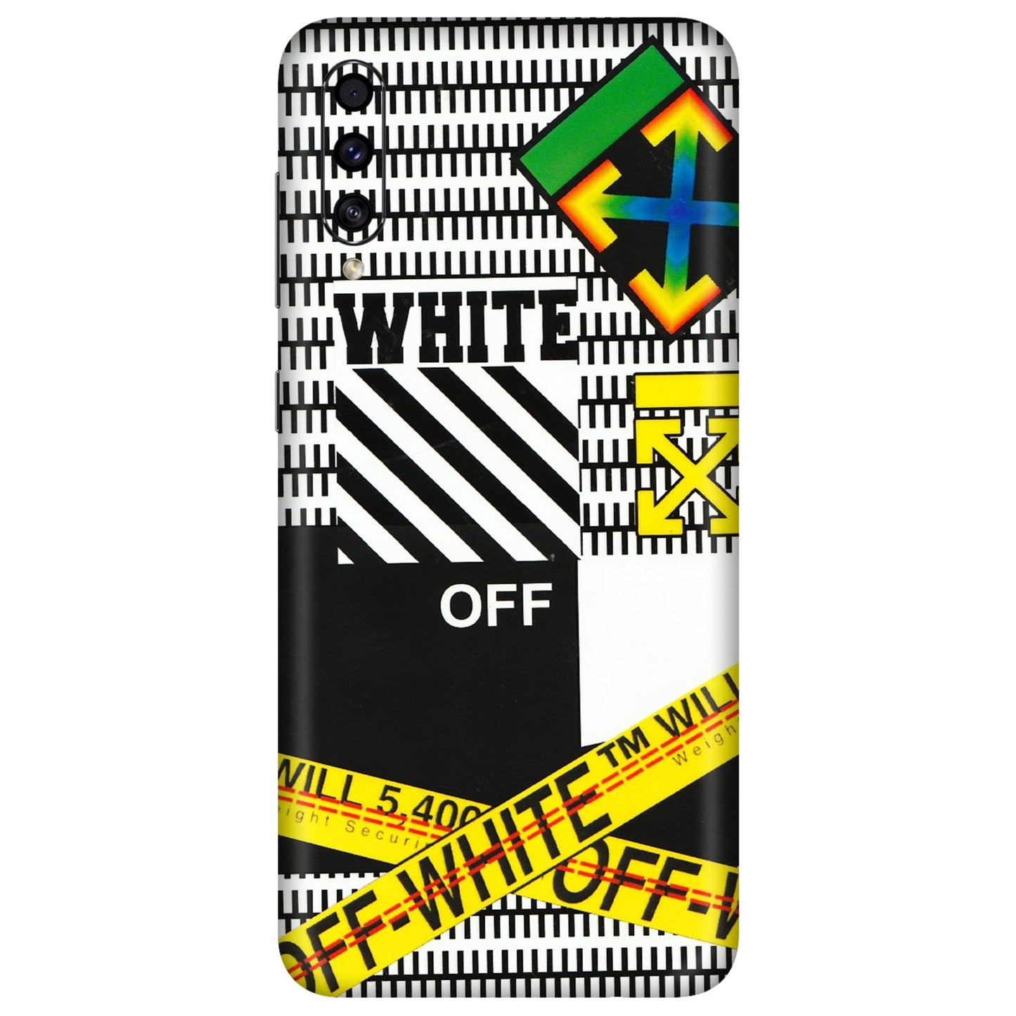 Samsung A/S Series Phone Skins (All Models) - White Off Abstract - 3D Embossed Finish (L-172) Samsung Galaxy A30s