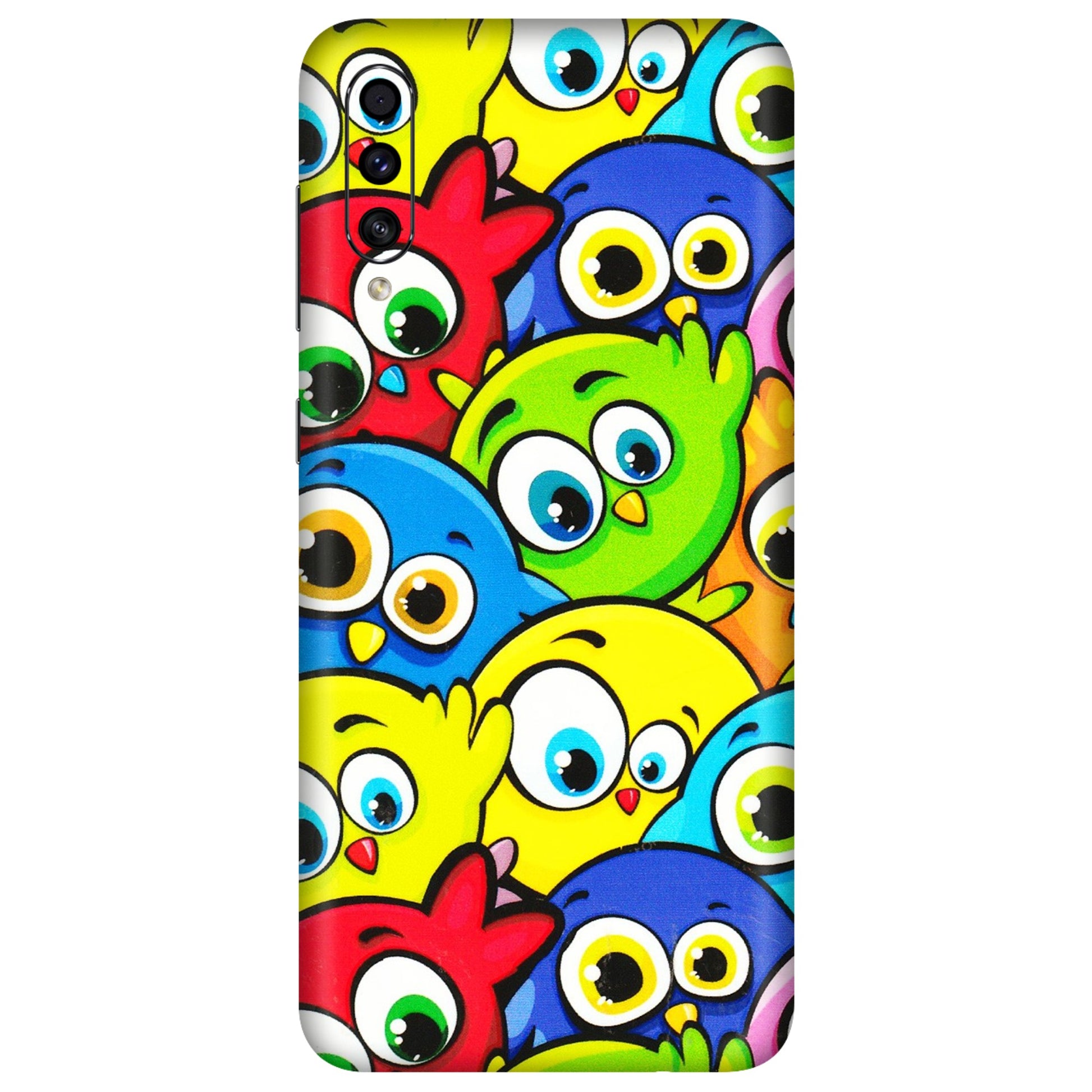 Samsung A/S Series Phone Skins (All Models) - Cute Fluffy Birds - 3D Embossed Finish (L-213) Samsung Galaxy A30s