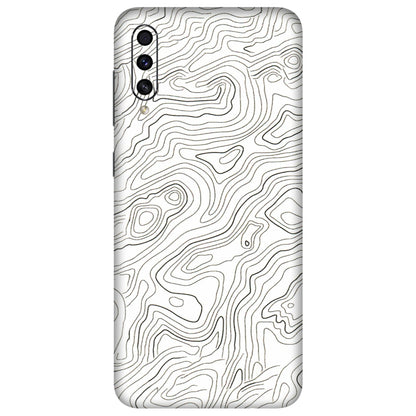 Samsung A/S Series Phone Skins (All Models) - White Black Swirls - 3D Embossed Finish (L-219) Samsung Galaxy A30s