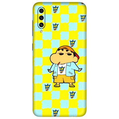 Samsung A/S Series Phone Skins (All Models) - Yellow Blue Shinchan Cute - 3D Embossed Finish (L-221) Samsung Galaxy A30s