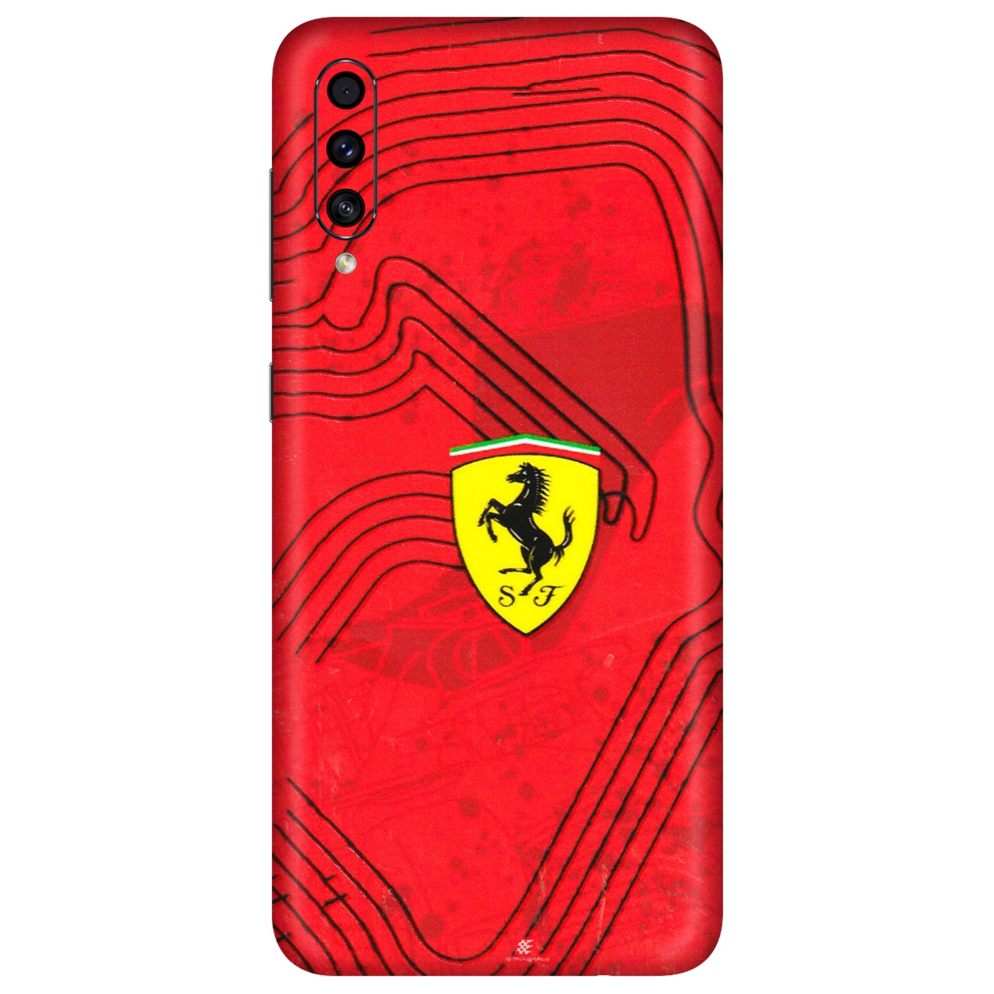 Samsung A/S Series Phone Skins (All Models) - Red Ferrari Logo Stylish - 3D Embossed Finish (L-238) Samsung Galaxy A30s