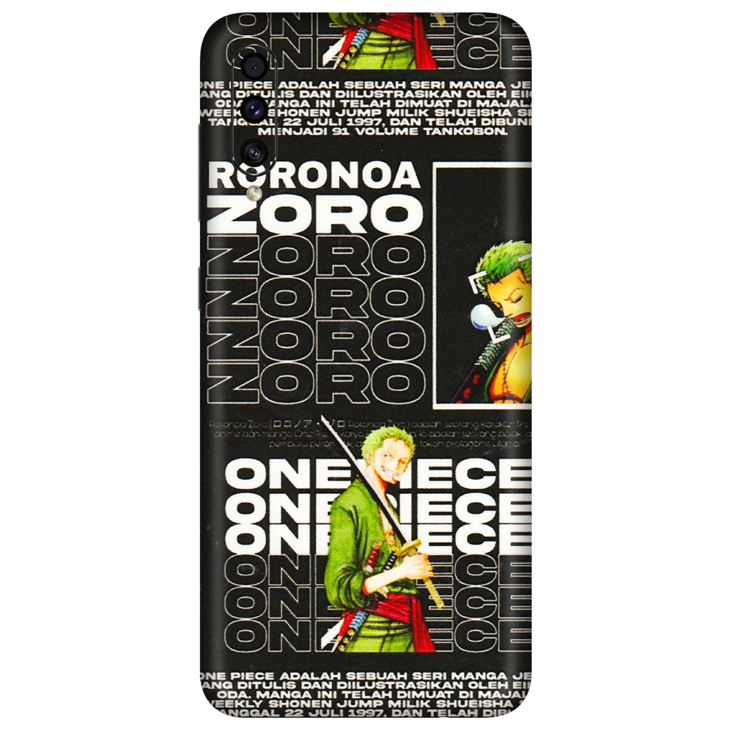 Samsung A/S Series Phone Skins (All Models) - One Piece Zoro - 3D Embossed Finish (L-250) Samsung Galaxy A30s