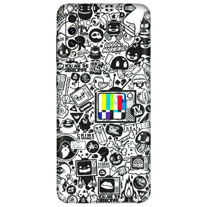 Samsung A/S Series Phone Skins (All Models) - Doodles Positive Art - 3D Embossed Finish (L-263) Samsung Galaxy A30s