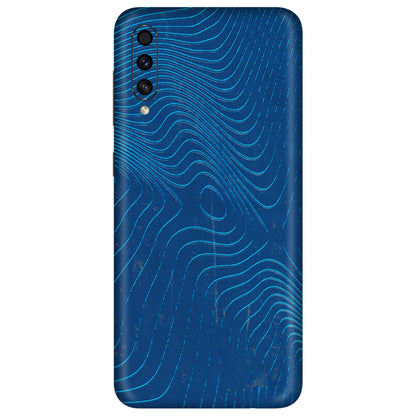 Samsung A/S Series Phone Skins (All Models) - Abstract Blue Line Map - 3D Embossed Finish (L-272) Samsung Galaxy A30s