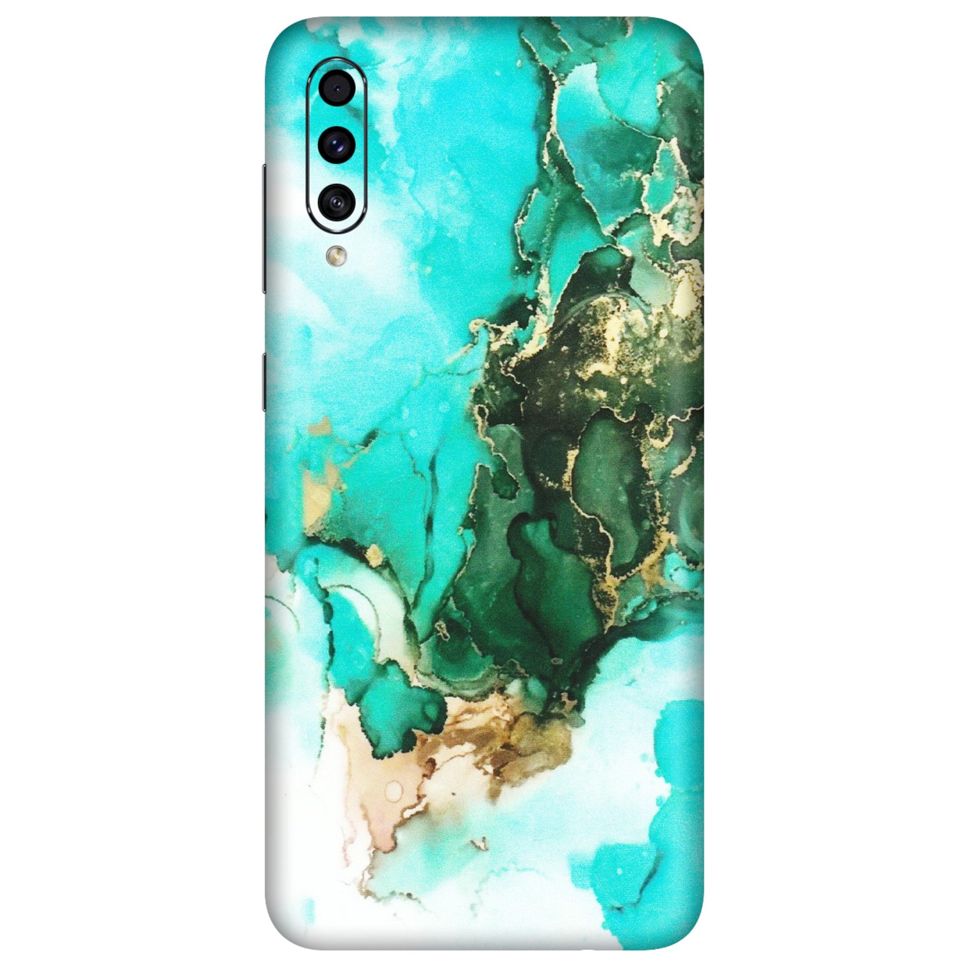 Samsung A/S Series Phone Skins (All Models) - The Blue Gold Marble - Matte Finish (M-124) Samsung Galaxy A30s