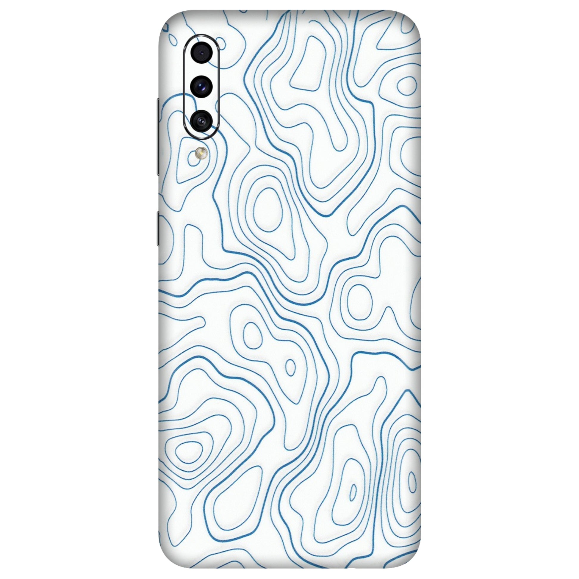 Samsung A/S Series Phone Skins (All Models) - Blue And White Swirls - Matte Finish (M-139) Samsung Galaxy A30s