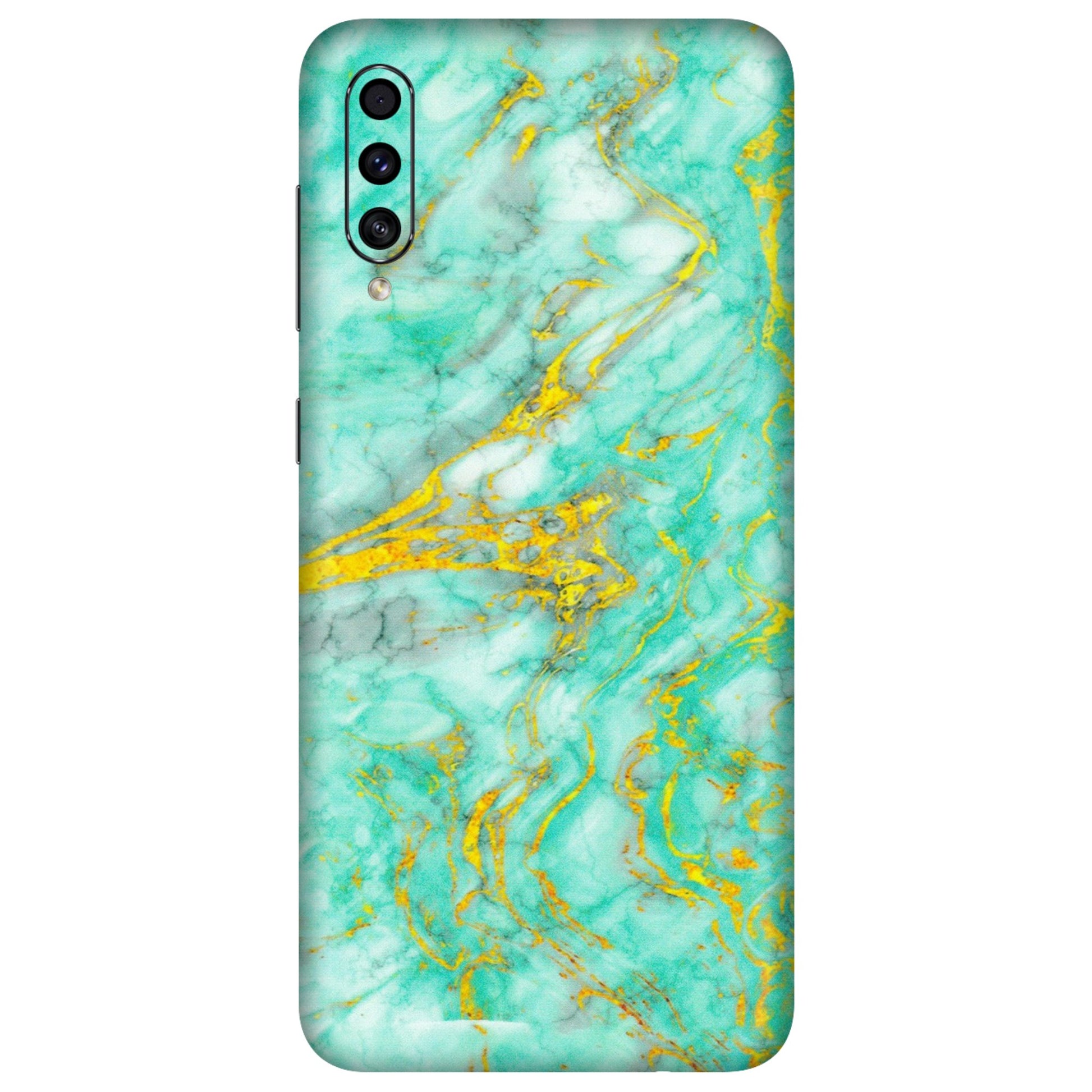 Samsung A/S Series Phone Skins (All Models) - Green And Gold Marble Feel - Matte Finish (M-16) Samsung Galaxy A30s
