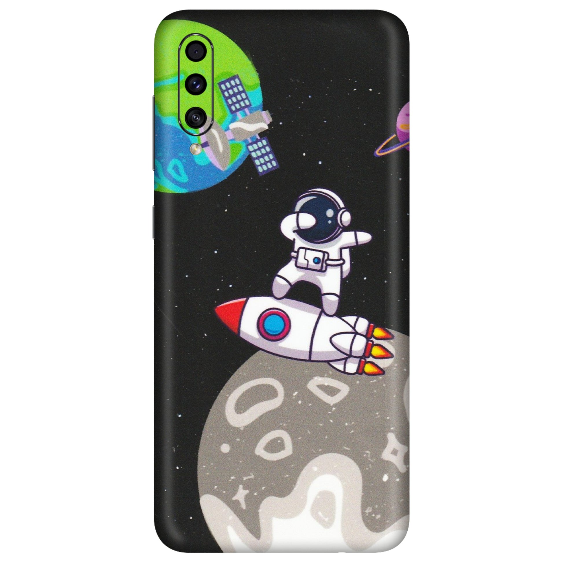 Samsung A/S Series Phone Skins (All Models) - Astronaut Vibing Toon Running - Matte Finish (M-39) Samsung Galaxy A30s