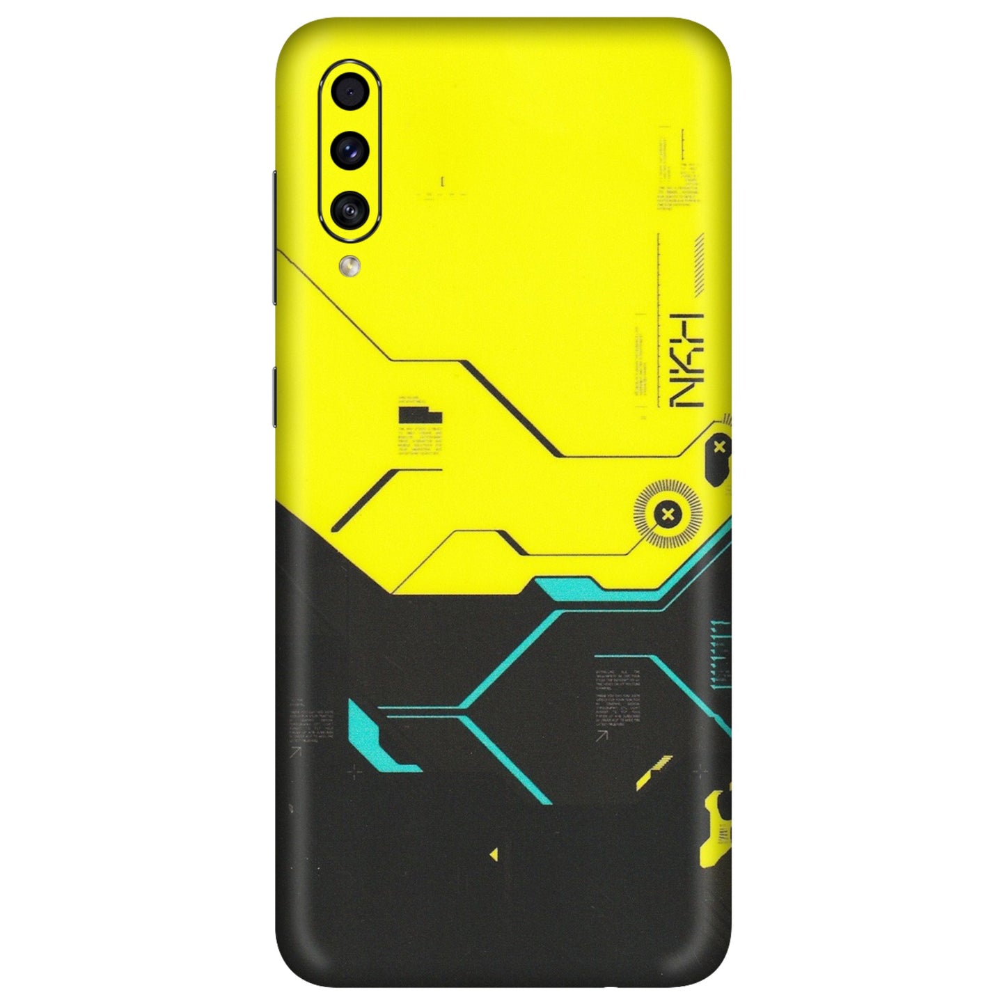 Samsung A/S Series Phone Skins (All Models) - Black Yellow Technica - Matte Finish (M-53) Samsung Galaxy A30s