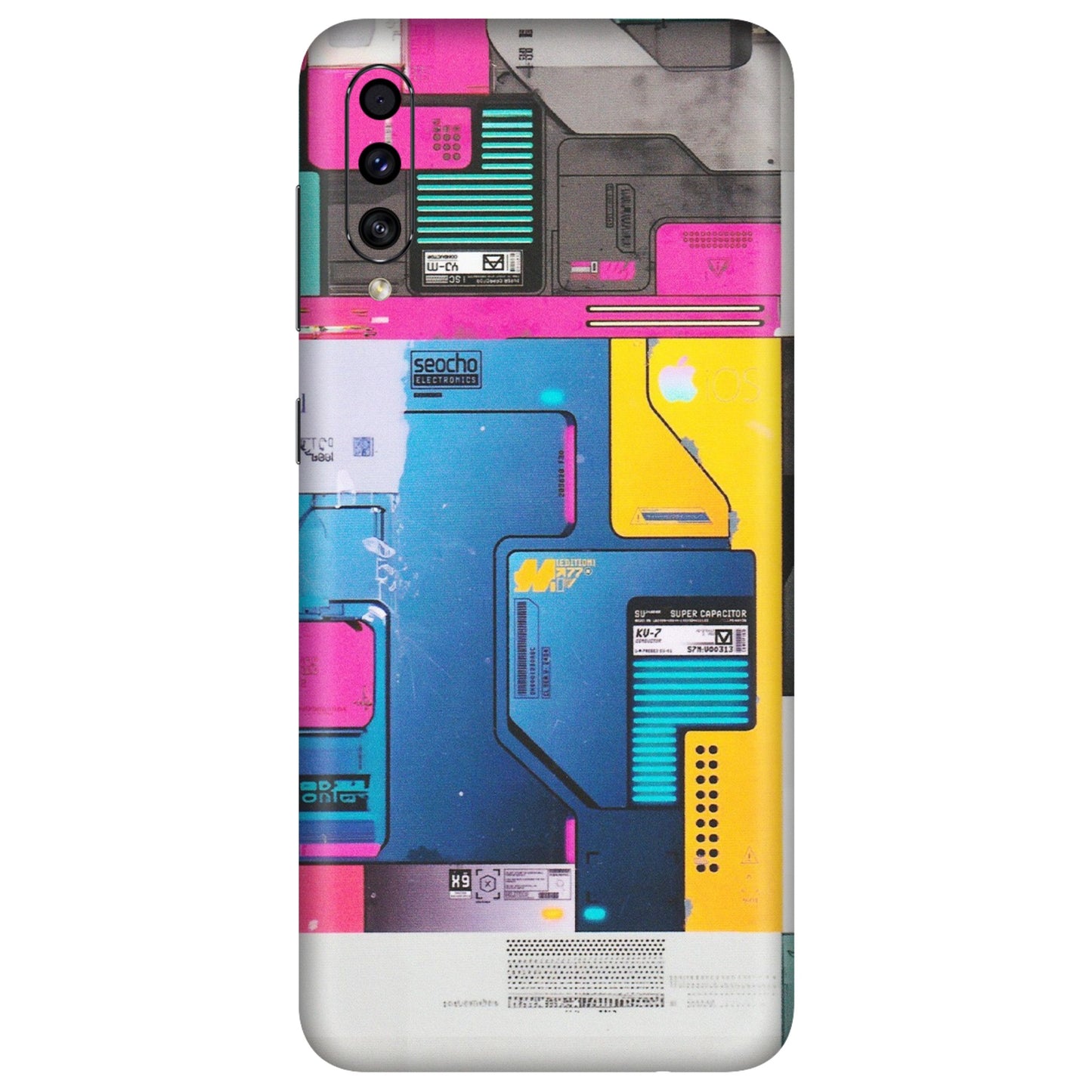 Samsung A/S Series Phone Skins (All Models) - Colourfull Motherboard Internals - Matte Finish (M-55) Samsung Galaxy A30s