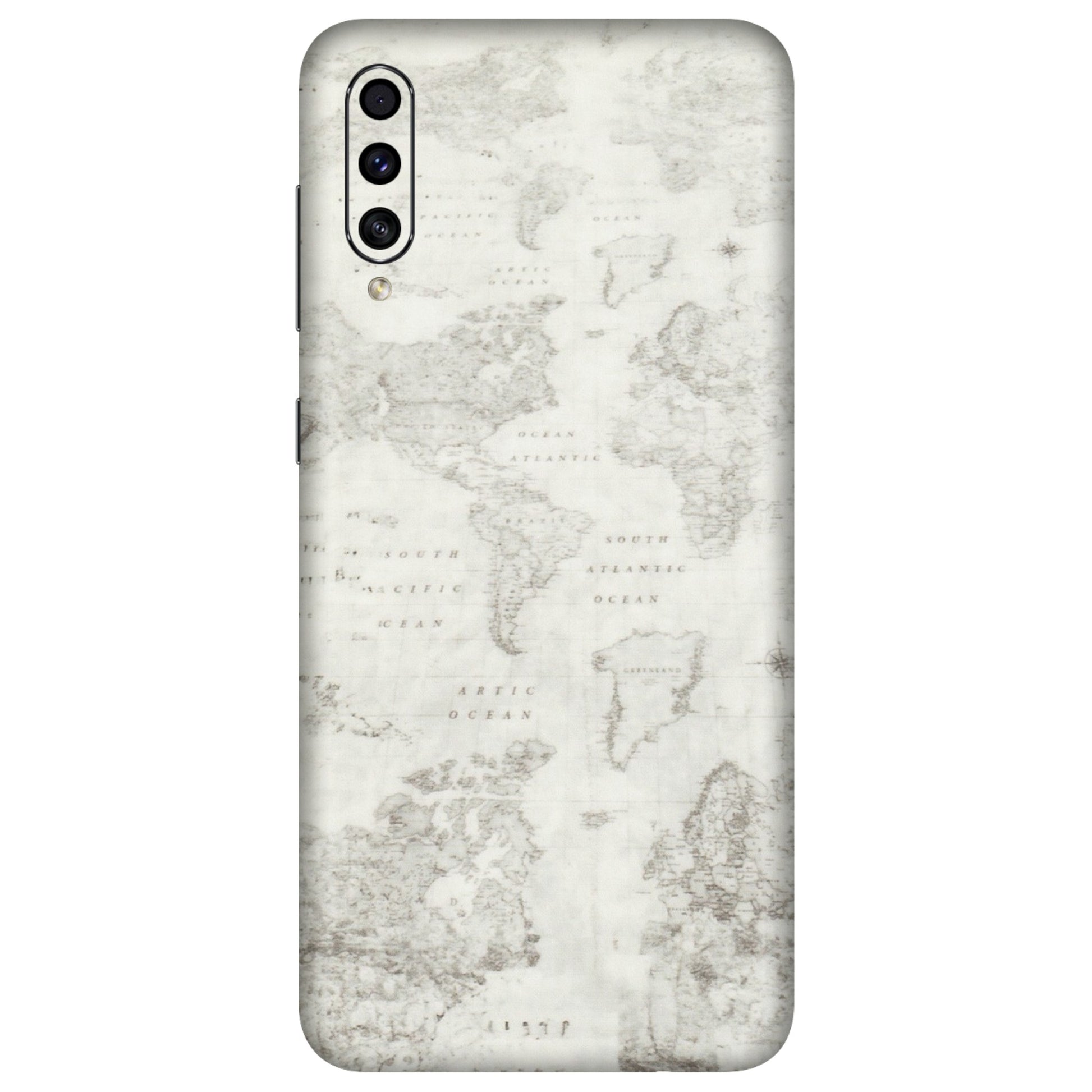 Samsung A/S Series Phone Skins (All Models) - World Travel Map - Transparent Finish (T-04) Samsung Galaxy A30s