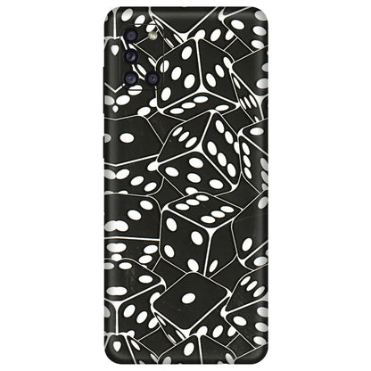 Samsung A/S Series Phone Skins (All Models) - Big Black Dices - 3D Embossed Finish (L-106) Samsung Galaxy A31