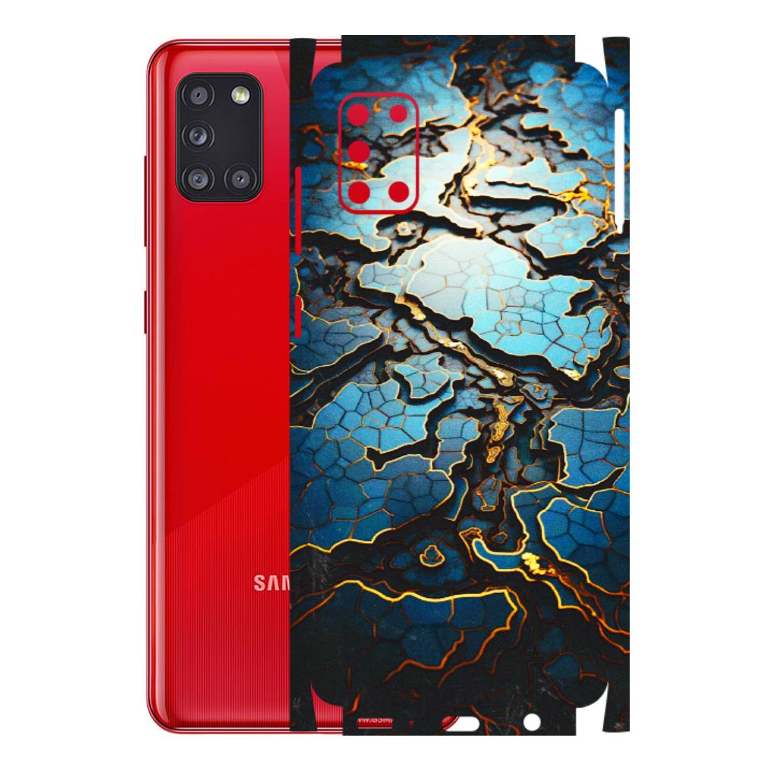Samsung A/S Series Phone Skins (All Models) - Blue Gold Abstract - 3D Embossed Finish (L-11) Samsung Galaxy A31