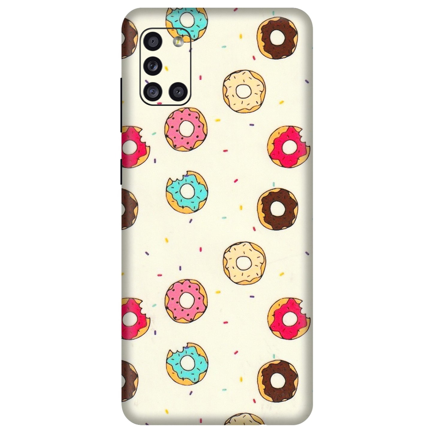 Samsung A/S Series Phone Skins (All Models) - Mini Donuts Doodle Art - 3D Embossed Finish (L-122) Samsung Galaxy A31