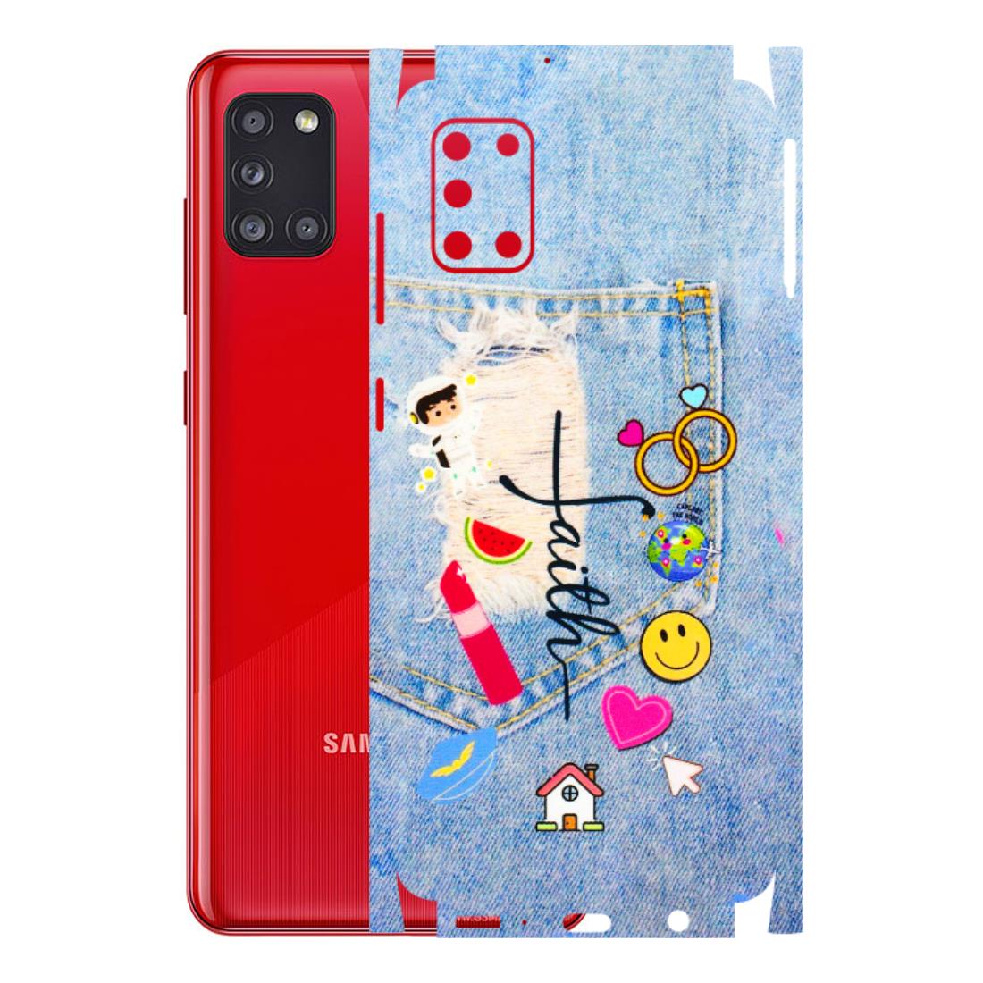 Samsung A/S Series Phone Skins (All Models) - Denim Jeans Pocket - 3D Embossed Finish (L-134) Samsung Galaxy A31