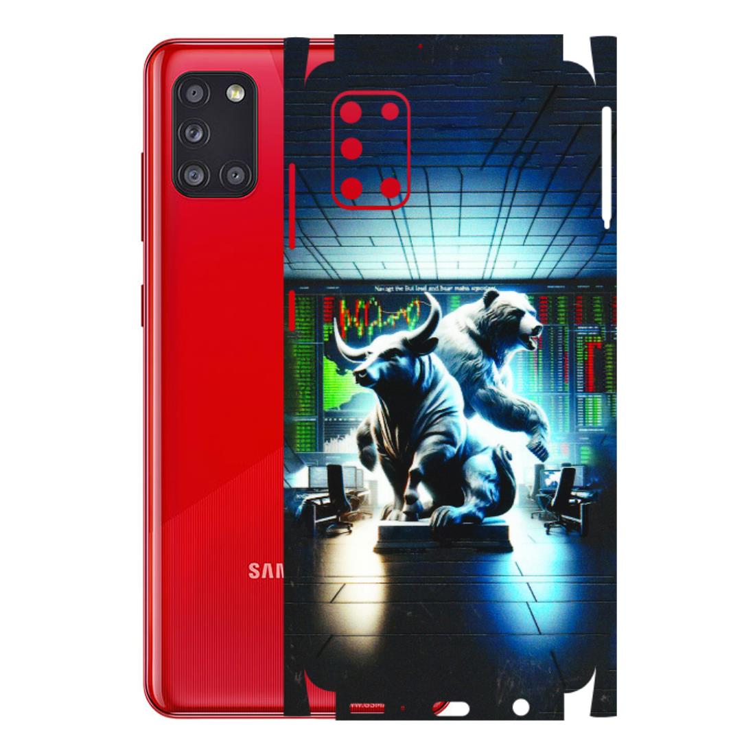Samsung A/S Series Phone Skins (All Models) - Stock Market Sensex Bear vs Bulls - 3D Embossed Finish (L-15) Samsung Galaxy A31
