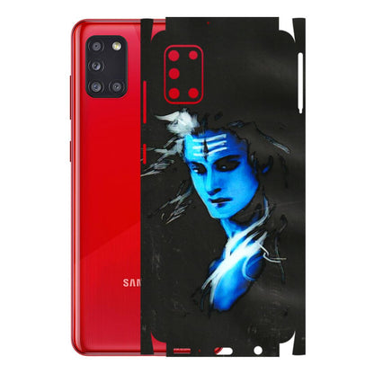 Samsung A/S Series Phone Skins (All Models) - Har Har Mahadev Blue/Black - 3D Embossed Finish (L-185) Samsung Galaxy A31