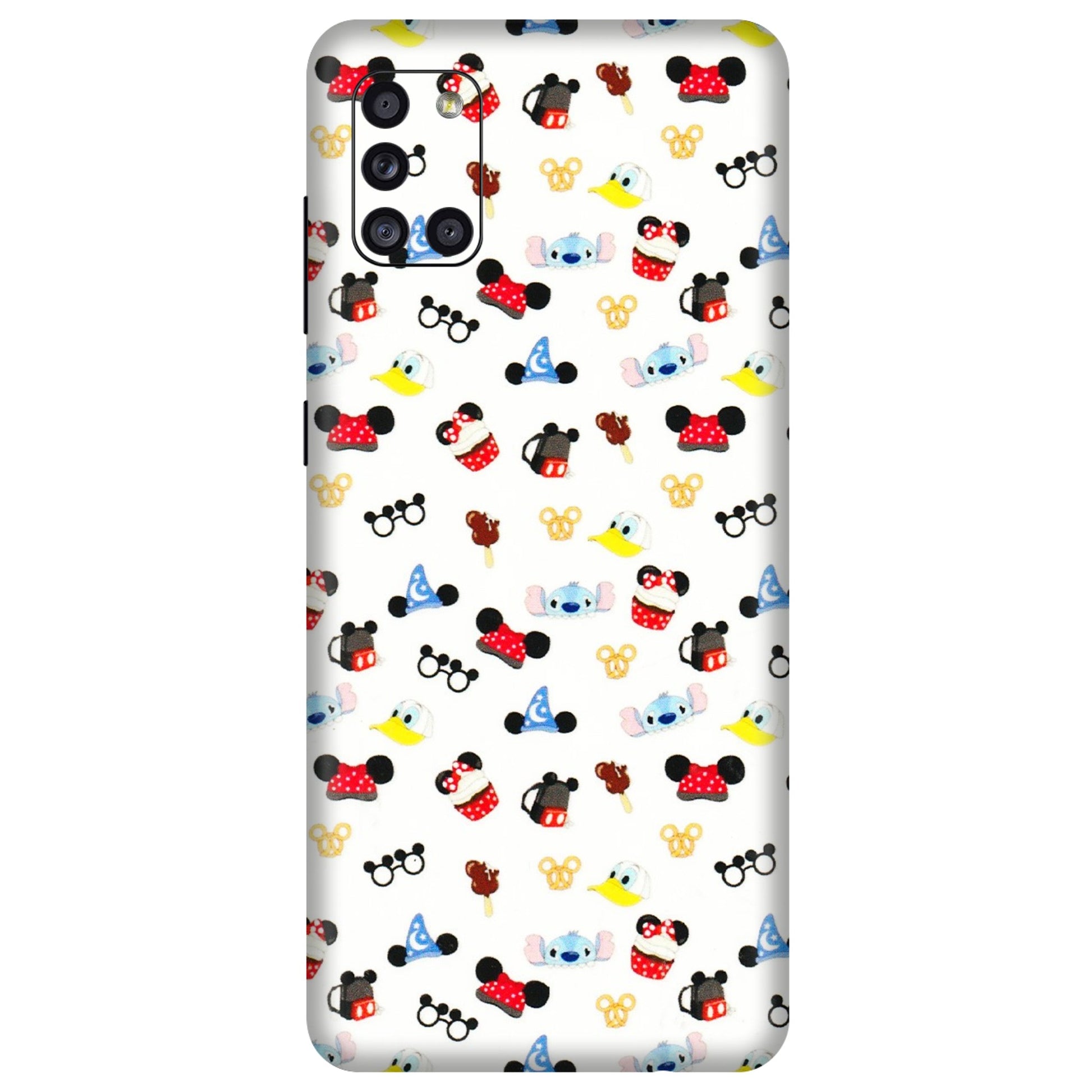 Samsung A/S Series Phone Skins (All Models) - Minnie Mouse & Donald Doodles s - 3D Embossed Finish (L-194) Samsung Galaxy A31