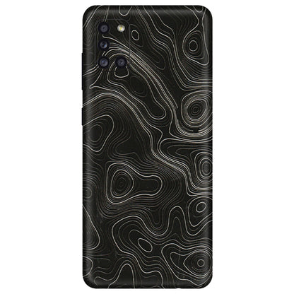 Samsung A/S Series Phone Skins (All Models) - Black Swirl - 3D Embossed Finish (L-196) Samsung Galaxy A31