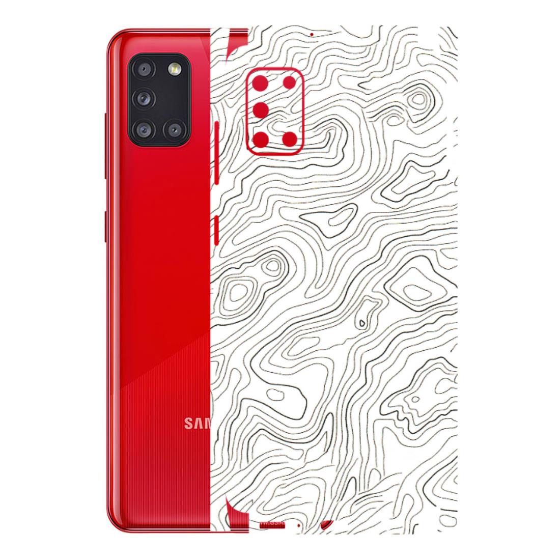 Samsung A/S Series Phone Skins (All Models) - White Black Swirls - 3D Embossed Finish (L-219) Samsung Galaxy A31