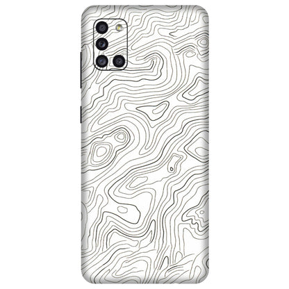 Samsung A/S Series Phone Skins (All Models) - White Black Swirls - 3D Embossed Finish (L-219) Samsung Galaxy A31