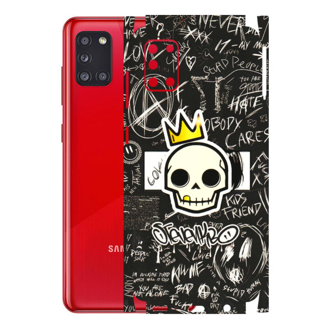 Samsung A/S Series Phone Skins (All Models) - Funny Skull Black Chalk Grafitti - 3D Embossed Finish (L-22) Samsung Galaxy A31