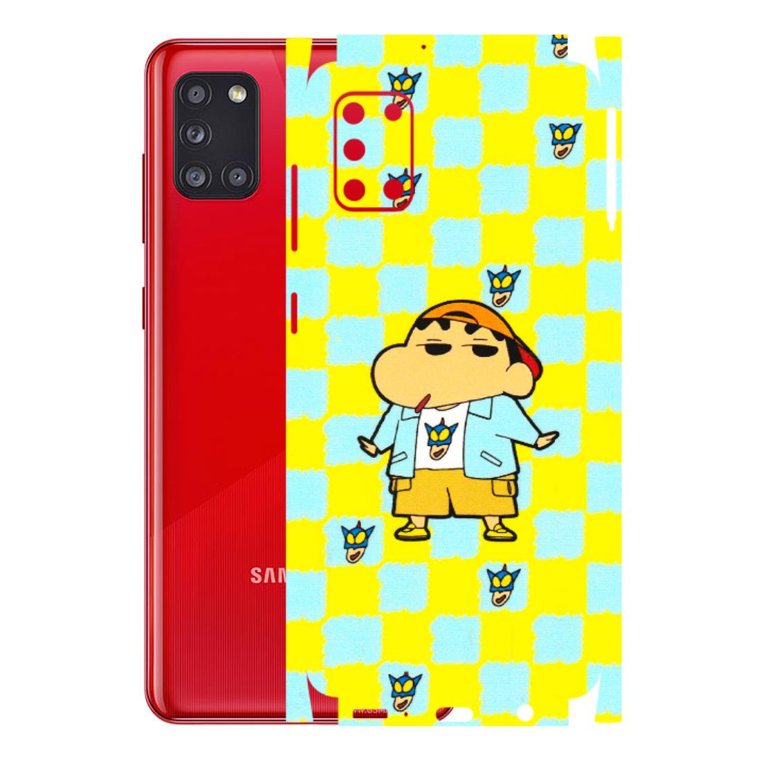 Samsung A/S Series Phone Skins (All Models) - Yellow Blue Shinchan Cute - 3D Embossed Finish (L-221) Samsung Galaxy A31