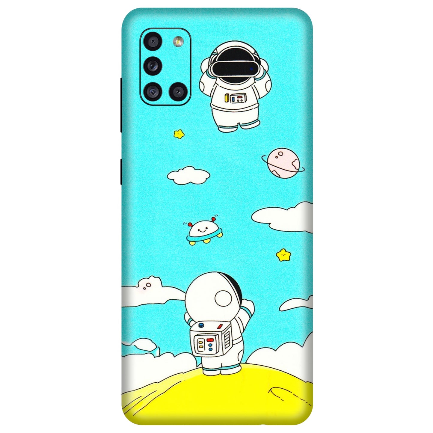 Samsung A/S Series Phone Skins (All Models) - Blue Skies Astro Float - 3D Embossed Finish (L-230) Samsung Galaxy A31