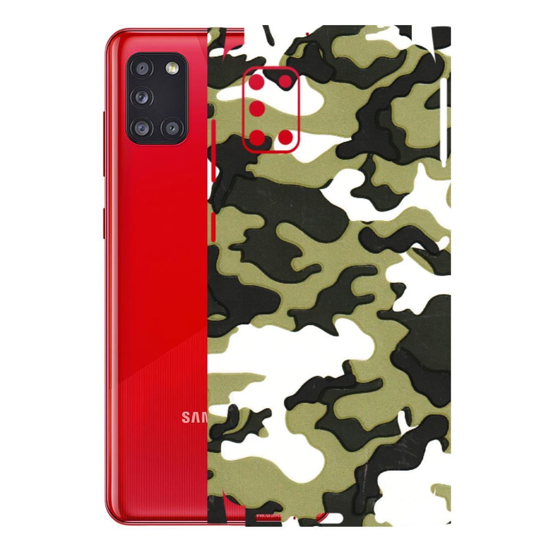 Samsung A/S Series Phone Skins (All Models) - Camouflages White And Green - 3D Embossed Finish (L-243) Samsung Galaxy A31