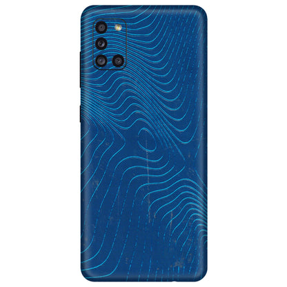 Samsung A/S Series Phone Skins (All Models) - Abstract Blue Line Map - 3D Embossed Finish (L-272) Samsung Galaxy A31