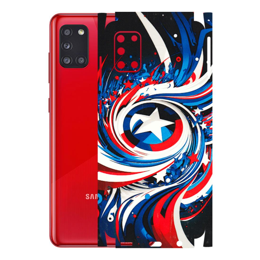 Samsung A/S Series Phone Skins (All Models) - Captain America Logo - 3D Embossed Finish (L-307) Samsung Galaxy A31