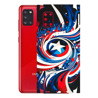Samsung A/S Series Phone Skins (All Models) - Captain America Logo - 3D Embossed Finish (L-307) Samsung Galaxy A31