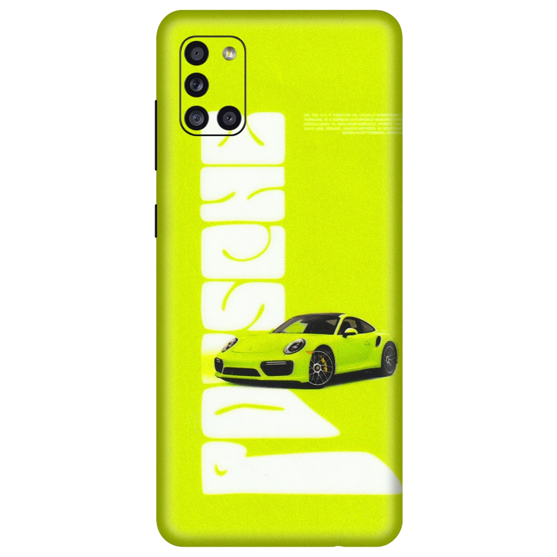 Samsung A/S Series Phone Skins (All Models) - Lime Green Porche - 3D Embossed Finish (L-30) Samsung Galaxy A31