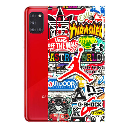 Samsung A/S Series Phone Skins (All Models) - Multi Brands Sticker Graffiti - 3D Embossed Finish (L-37) Samsung Galaxy A31