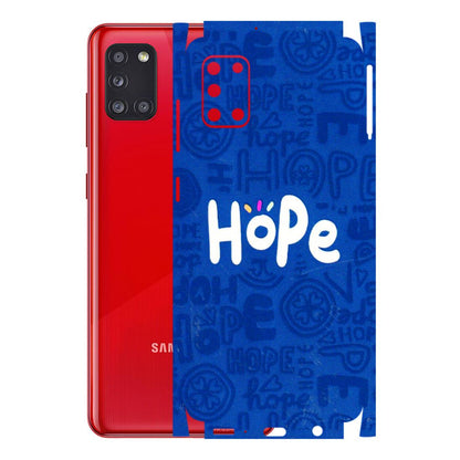 Samsung A/S Series Phone Skins (All Models) - Hope Doodles Blue - 3D Embossed Finish (L-43) Samsung Galaxy A31
