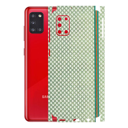 Samsung A/S Series Phone Skins (All Models) - Gucci Fabric Pattern - 3D Embossed Finish (L-73) Samsung Galaxy A31