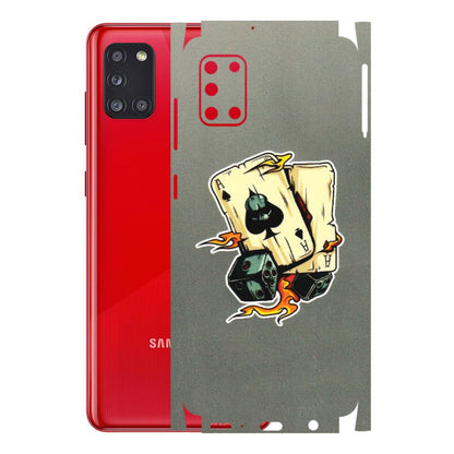 Samsung A/S Series Phone Skins (All Models) - Grey Cards Of Ace - 3D Embossed Finish (L-77) Samsung Galaxy A31