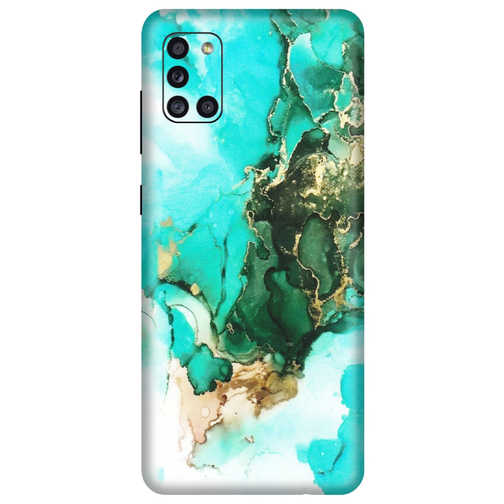 Samsung A/S Series Phone Skins (All Models) - The Blue Gold Marble - Matte Finish (M-124) Samsung Galaxy A31