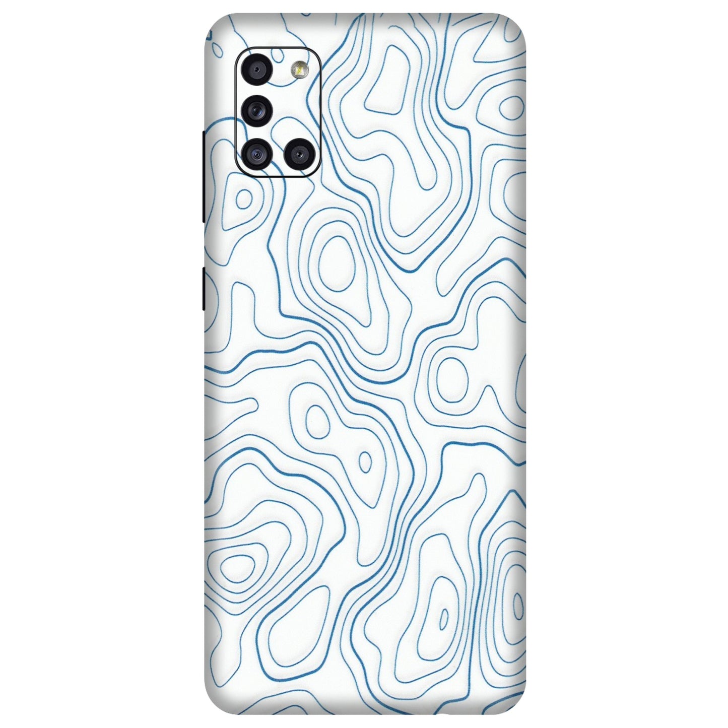 Samsung A/S Series Phone Skins (All Models) - Blue And White Swirls - Matte Finish (M-139) Samsung Galaxy A31