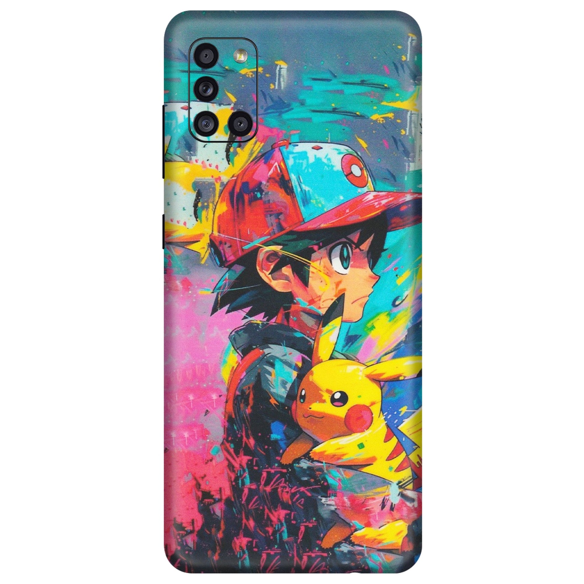 Samsung A/S Series Phone Skins (All Models) - Ash & Pikachu - Matte Finish (M-26) Samsung Galaxy A31