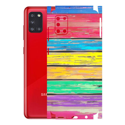 Samsung A/S Series Phone Skins (All Models) - Multi Colour Wooden Wall - Matte Finish (M-96) Samsung Galaxy A31