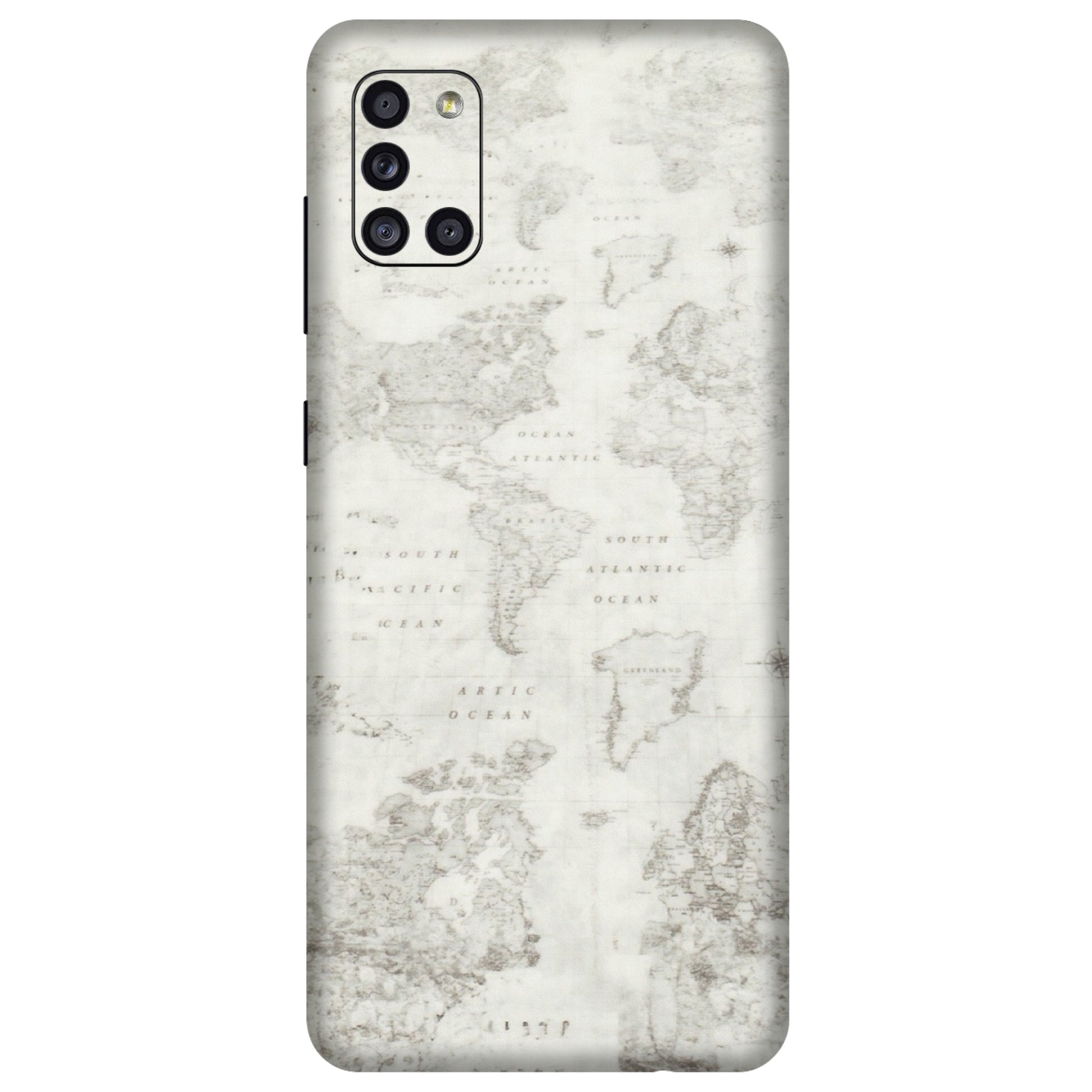 Samsung A/S Series Phone Skins (All Models) - World Travel Map - Transparent Finish (T-04) Samsung Galaxy A31