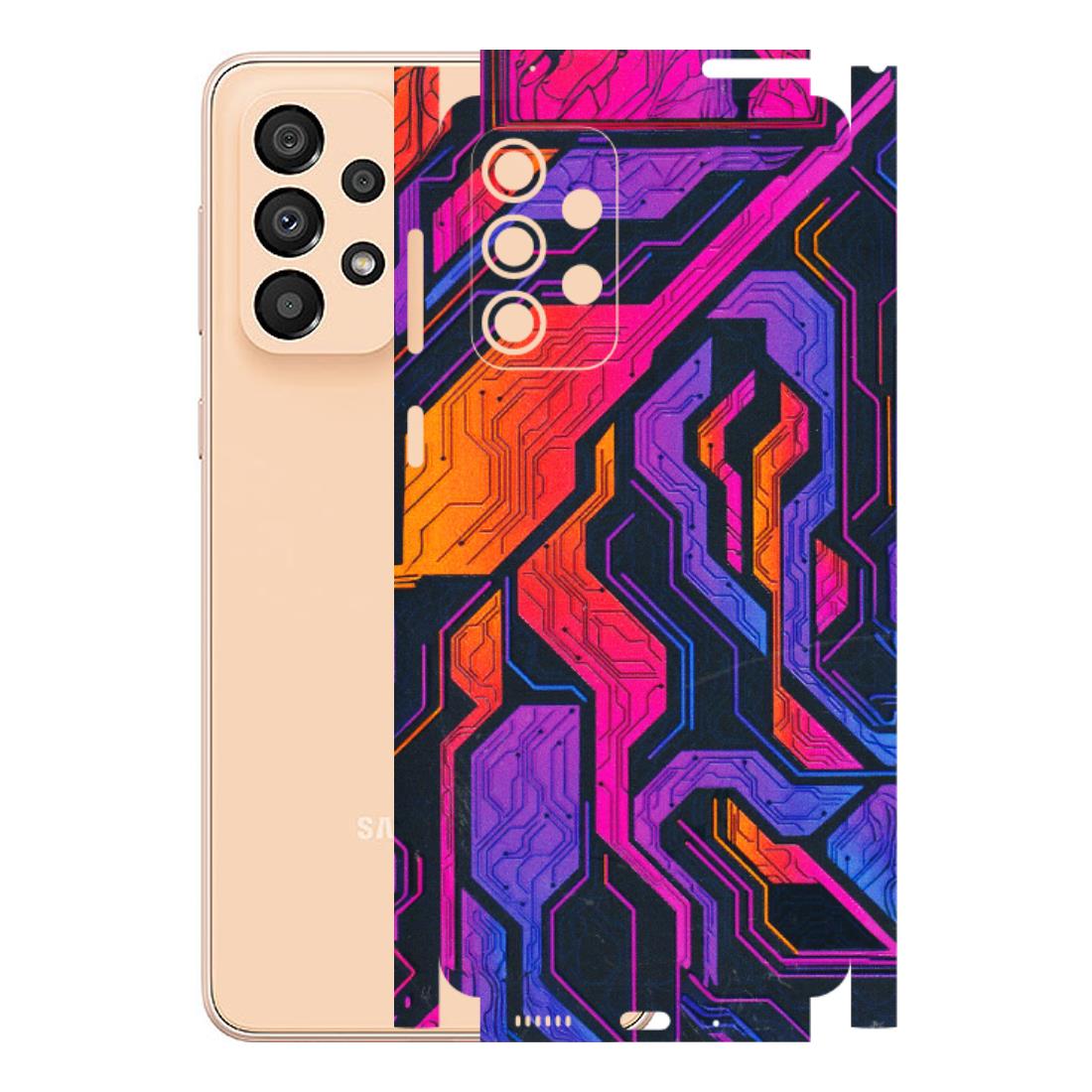 Samsung A/S Series Phone Skins (All Models) - Tech Circuits Futuristic - 3D Embossed Finish (L-07) Samsung Galaxy A33(5G)