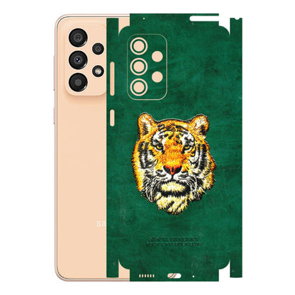 Samsung A/S Series Phone Skins (All Models) - Leather Feel Tiger - 3D Embossed Finish (L-111) Samsung Galaxy A33(5G)