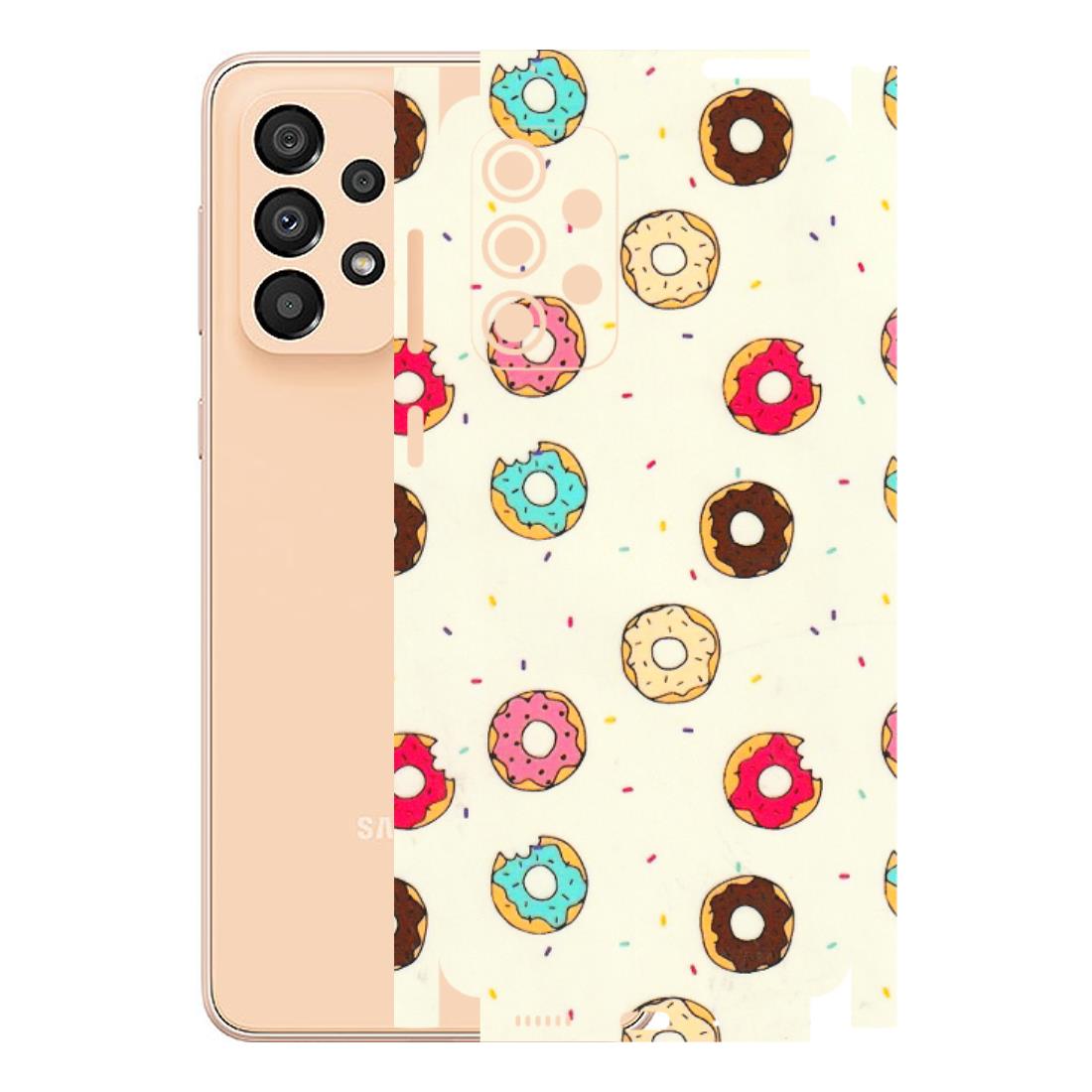 Samsung A/S Series Phone Skins (All Models) - Mini Donuts Doodle Art - 3D Embossed Finish (L-122) Samsung Galaxy A33(5G)
