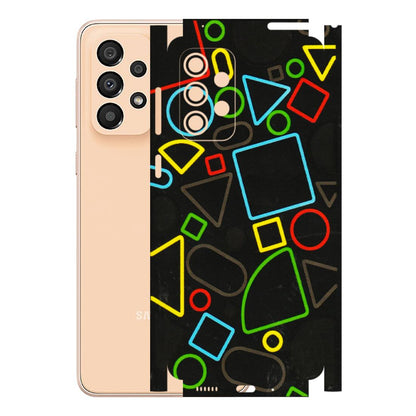 Samsung A/S Series Phone Skins (All Models) - Black Shapes - 3D Embossed Finish (L-131) Samsung Galaxy A33(5G)