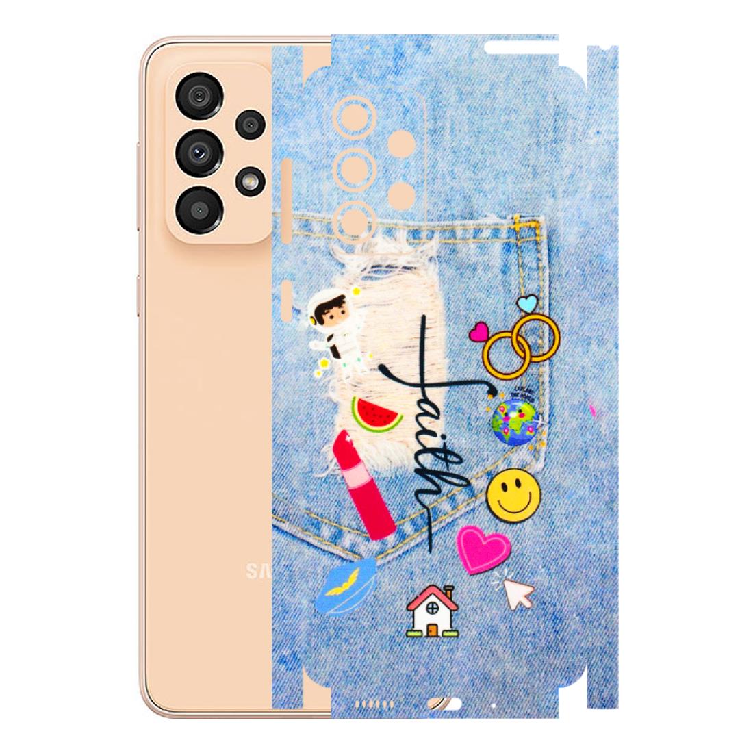 Samsung A/S Series Phone Skins (All Models) - Denim Jeans Pocket - 3D Embossed Finish (L-134) Samsung Galaxy A33(5G)