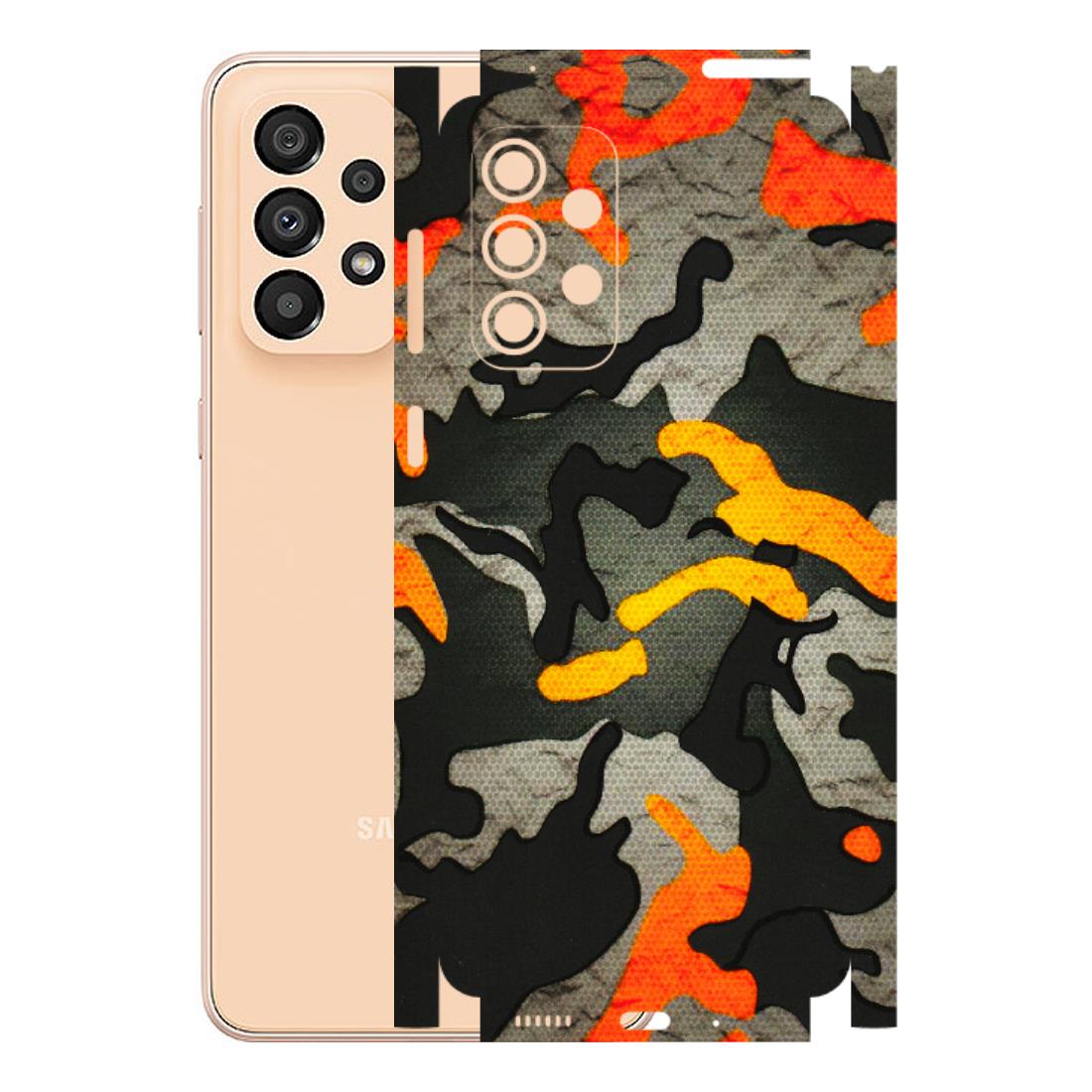 Samsung A/S Series Phone Skins (All Models) - Orange Camouflage - 3D Embossed Finish (L-204) Samsung Galaxy A33(5G)