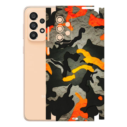 Samsung A/S Series Phone Skins (All Models) - Orange Camouflage - 3D Embossed Finish (L-204) Samsung Galaxy A33(5G)