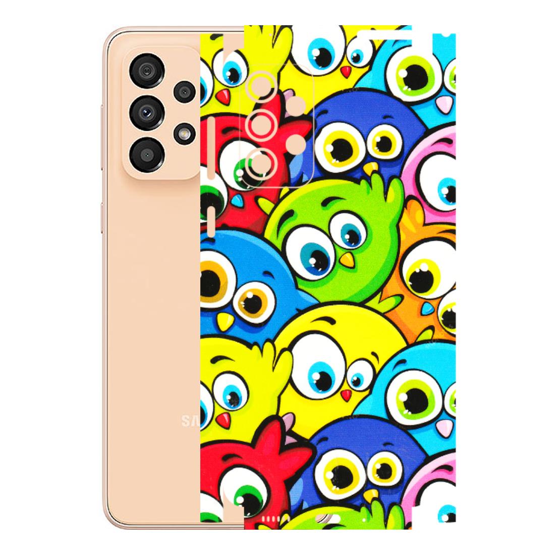 Samsung A/S Series Phone Skins (All Models) - Cute Fluffy Birds - 3D Embossed Finish (L-213) Samsung Galaxy A33(5G)
